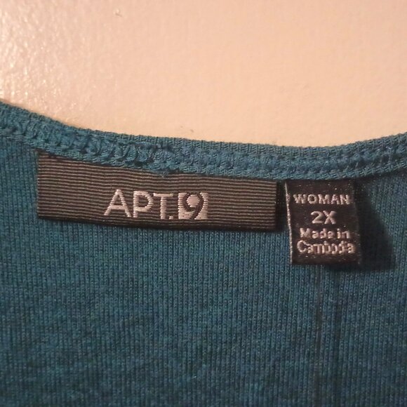 NWT ~ Apt. 9 Embellished Teal Colored Tank with Blue Sequins (Size: 2X) - Picture 4 of 5